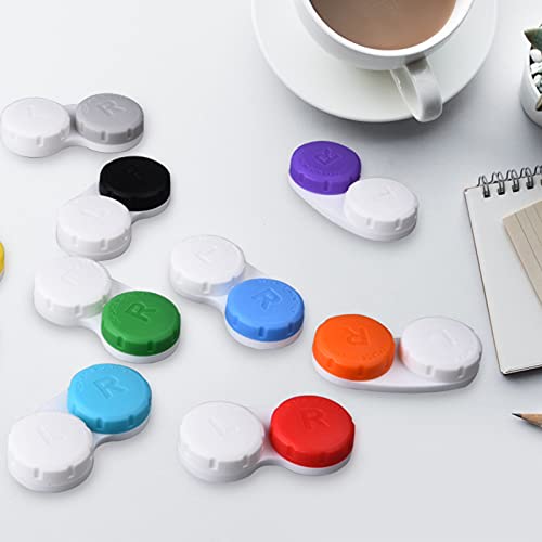 12Pcs Colorful Contact Lens Case, Contact Lens Immersion Kit, Leak-Proof Packaging, Suitable For Outdoor Mini Contact Lens Case Screw Top #TOP4