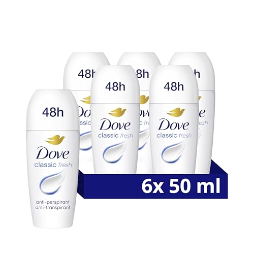 Dove Classic Women's Antiperspirant Deodorant Roll On for 48 hour protection and underarm care with ¼ moisturising cream 50 ml, Pack of 6 - Image 2