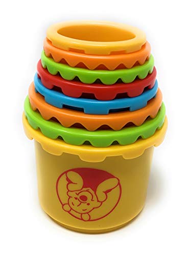 WINNIE THE POOH Baby Toys | IShape Sorter, Musical Stacking Rings, and Stacking Cups | Babys First Blocks Classic Bundle | Stack Up Cups | Toddler Toys