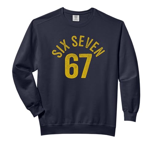 67 Meme for Men, Women & Kids Six Seven Retro Vintage Style Comfort Colors Adult Sweatshirt