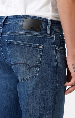 Mavi Men's Zach Mid Rise Straight Leg Jeans, Dark Brushed Nashville, 34x344