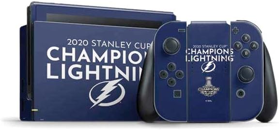 Skinit Decal Gaming Skin Compatible with Nintendo Switch Bundle - Officially Licensed NHL Tampa Bay Lightning Alternate Jersey Design