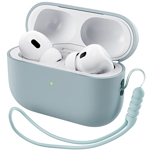 ORNARTO Compatible with AirPods Pro 2 Case 2022, Full Protective Hybrid Silicone for AirPods Pro 2nd Generation Case, Front LED Visible Skin Cover-Mint Green by ORNARTO - Used condition - US$11.48