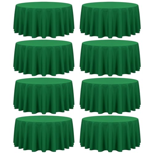 fani 8 Packs Green Round Tablecloth - 90 Inch, Polyester