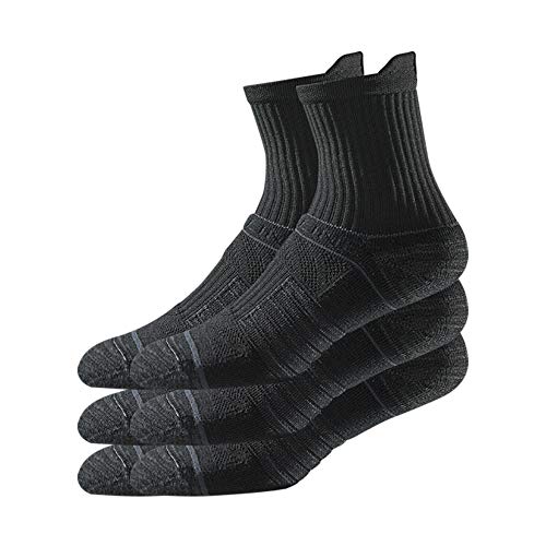 Strideline Men s Premium Athletic Mid Socks, (3-Pack) Black, Medium Large