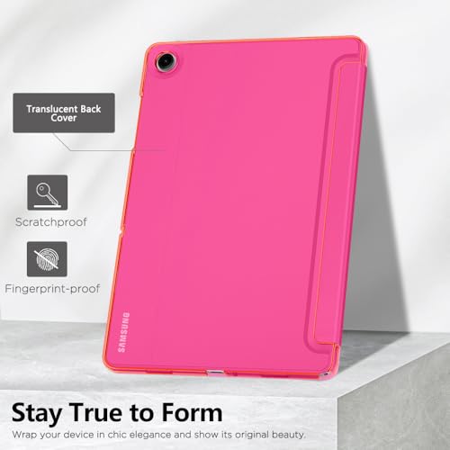 Image of MoKo for Samsung Galaxy Tab A11 Plus / A11+ Case 11 Inch 2026, Galaxy Tab A9 Plus / A9+ Case 11 Inch 2024, Slim Stand Hard PC Translucent Back Shell Smart Cover, Auto Wake /Sleep,Bright Pink