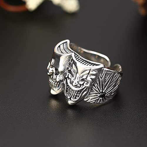Bague crâne de clown double face réversible anneau ouvert - 5
