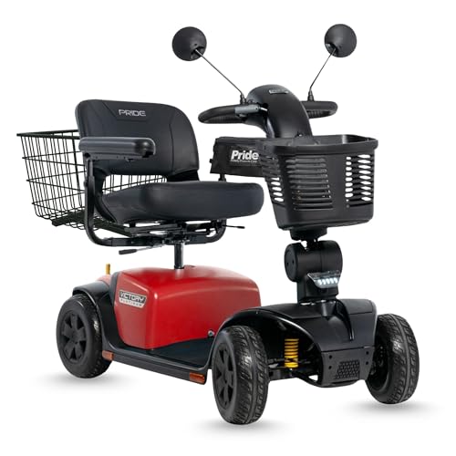 Pride Mobility Victory Platinum 4-Wheel Mobility Scooter Bundle – Rear Basket,...