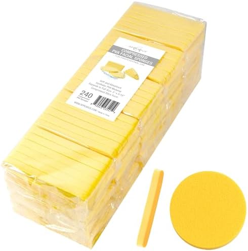 APPEARUS Compressed PVA Facial Sponge Sticks for Estheticians, 240 Count