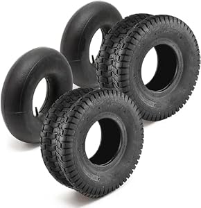ARATERVIO 2 Stücke Rasenmäherreifen 15 x 6,00-6 Reifenmantel Schlauch