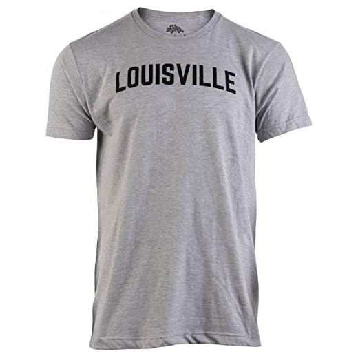Louisville | Classic Retro City Grey Style Kentucky KY Bluegrass Derby Men Women T-Shirt-(Adult,2XL)