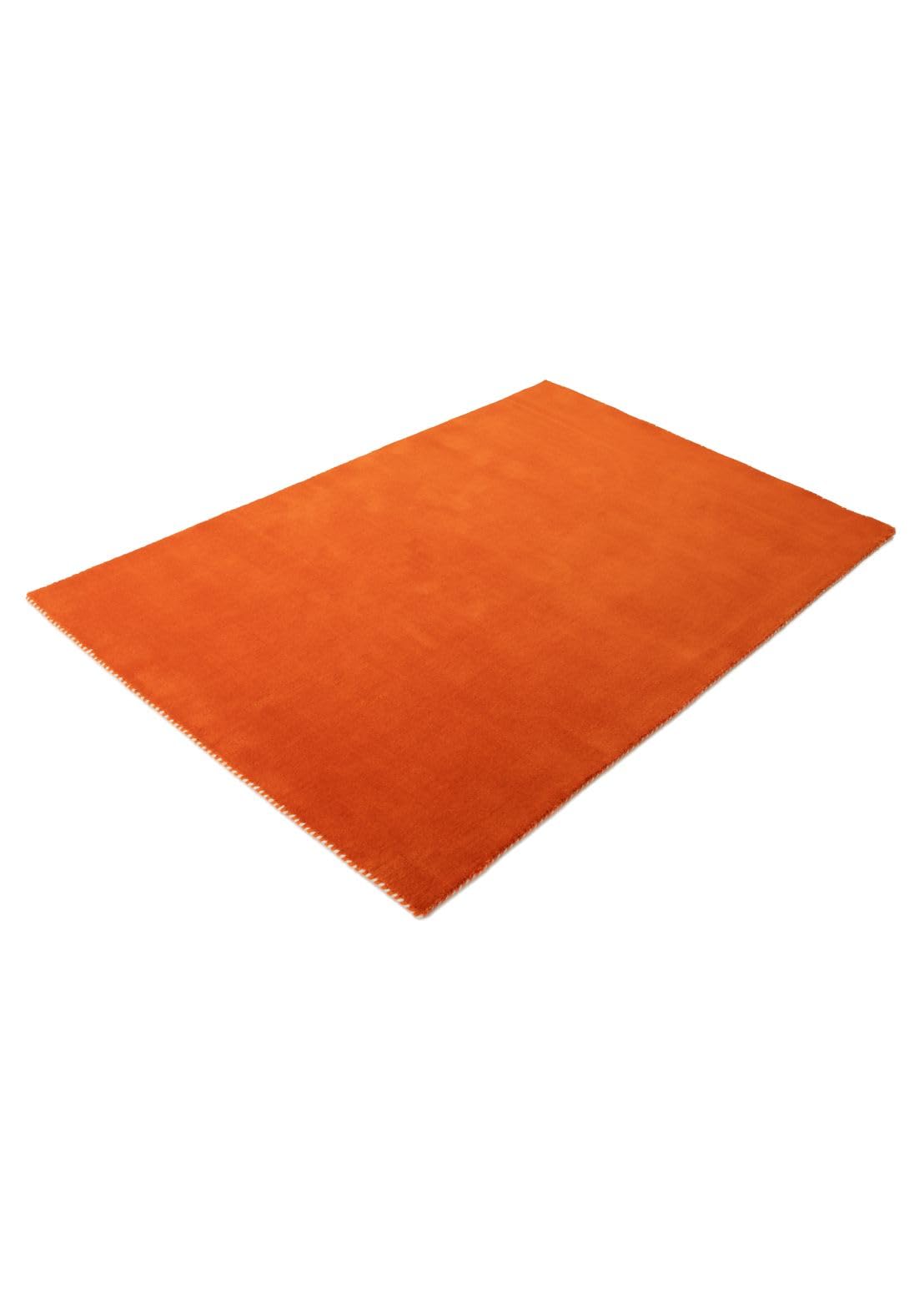 carpetfine Tappeto di lana Gabbeh Lola arancione 160x230 cm | Tappeto moderno per soggiorno e camera da letto