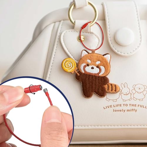 50 Pièces Anneaux Porte Clés en Acier Inoxydable,Attache Porte Clés de Nylon Coloré Boucle de Suspension,Keychain de Câble de 15cm pour Accrocher des Porte-Clés,des Étiquettes de Bagages – vue 3