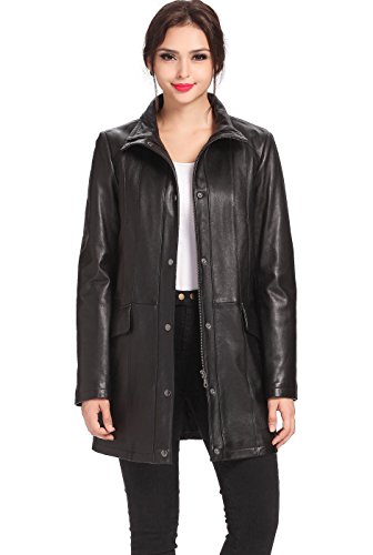 BGSD Women Rachel Lambskin Leather Coat (Also available in Plus Size & Petite)
