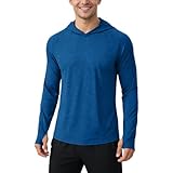 Camiseta de compresión para hombre, ligera y transpirable, manga larga, para pescar, rash, sudadera con capucha, entrenamiento, gimnasio, culturismo, sudaderas finas de manga larga, sudaderas con