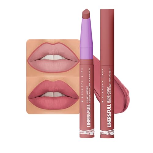 Image of 2-IN-1 Lipstick Lipliner, Velvet Matte Finish, Smooth & Plump, 12 Universal Lip Color-Nude Pink Rose Mauve Berry Plum, Creamy Formula for Lip Makeup, All-Day Wear, Cruelty-Free (#01 PEONY CRUSH)