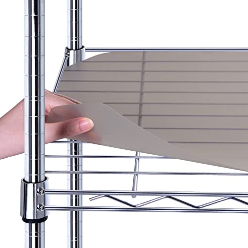 Brian & Dany Wire Shelf Liner 14" X 36", Heavy Duty Shelf Liners For Wire Shelving, Waterproof Protector Mats, Set Of 5, Charcoal #TOP21