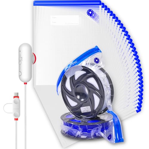 Vacbird Vakuum-Filament-Kit (30 × 34 cm) mit USB-Pumpe & 30 Beuteln – Wiederverwendbar | Staub- & Feuchtigkeitsschutz | Versiegelt alle Filament-Spulen (PLA/ABS/TPU)