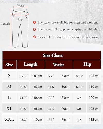 Foiueyga Beheizbare Hose Elektrische Hose mit DC Power Bank 10000mAh Wasserdicht Heizhose für Outdoor Körper Warm Skifahren, M