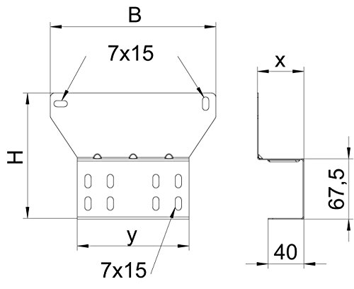 MP T610 Piastra di mont. 185x52x141 FS