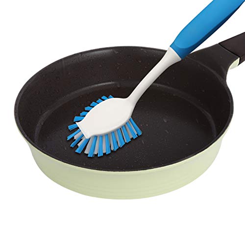 PHYEX 8-Pack Kitchen Diffusion Type Scrub Brush for Cleaning Dishes Pots Pan Sink and Bathroom with Comfortable Long Handle - Thumbnail 6