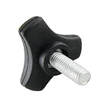 Ruilogod 40mm Blk Head Diameter M8 Male Thread Three Prongs Knob (id: 5fb b7a fd4 f67 c3f