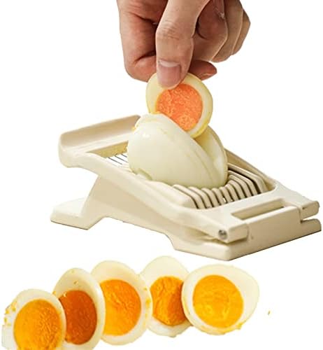 chaojia CHAOJIA Egg slicer, multi-purpose 304 stainless steel wire egg slicer, aluminum alloy egg cutter, heavy-duty slicer, suitable Silver 5.3x3.1 inch