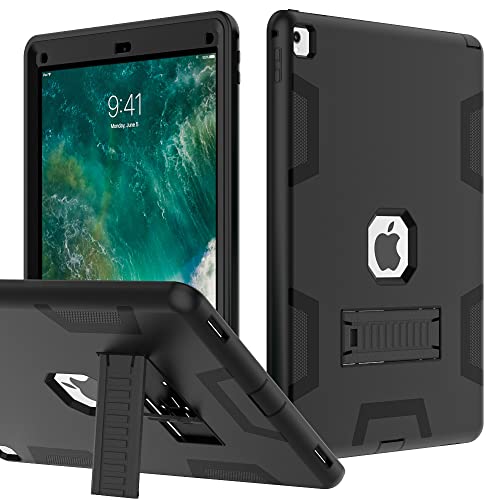 Puxicu Case for iPad Pro 12.9 Case 2017/2015 (Old Model 1st & 2nd Gen) Heavy Duty Rugged Protective Cover for iPad Pro 12.9 (Model: A1584 A1652 A1670 A1671) Black