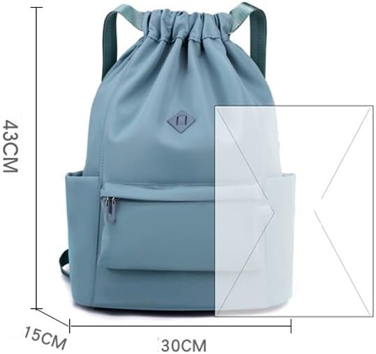 Drawstring Backpack with Wet Pocket Gym Water-Resistant String Bag Cinch image 3