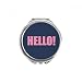 Hello Quote Black Encourage Positive Hand Compact Mirror Round Portable Pocket Glass