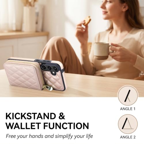 Asuwish Detachable Magnetic Wireless Charging Wallet Phone Case for Samsung Galaxy S23 FE 5G with Screen Protector Crossbody Strap RFID Blocking Card Holder S 23 EF S23FE 23S Women Girls Rose Gold by Asuwish - Used condition - Image 7