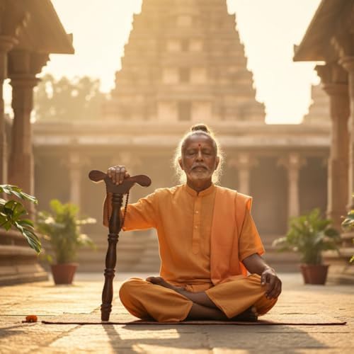 Image of Yoga Meditation Wooden Stick | Handcrafted Wooden Yoga Danda for Breath Control, Mala Japa & Dhyana | Support Stick for Yogis & Sadhus