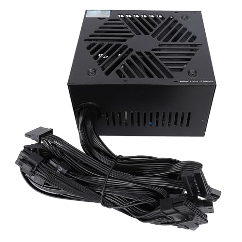 Oreilet Fuente Alimentación ATX, 600W 80+ Gold Fuente Alimentación para Computadora ATX PSU con Ventilador 120 Mm con Control Térmico Automático, para PC Juegos y Tarjetas Gráficas