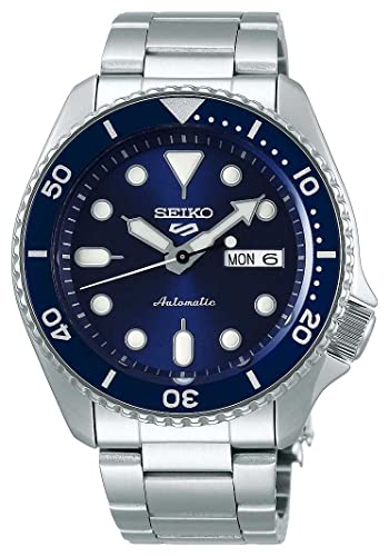 SEIKO Relógio masculino analógico automático 5 esportivo, Azul, 1K1, 1K1