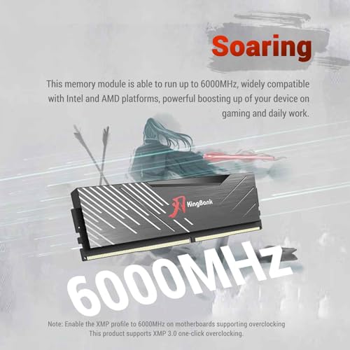 Image of Computer Memory Ram KingBank Hynix M-die XMP Expo DDR5 32GB(2x16GB) 6000MHz 1.35V CL36 for Desktop Computer Game Office