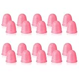 SATINIOR 20 Pcs Rubber Fingers Tip Fingers Protectors Covers Thimble Money Counting Collating Writing Sorting Protectors Hot Glue Wax Rosin Resin Collating Writing Task Scrap(Xs,Pink)