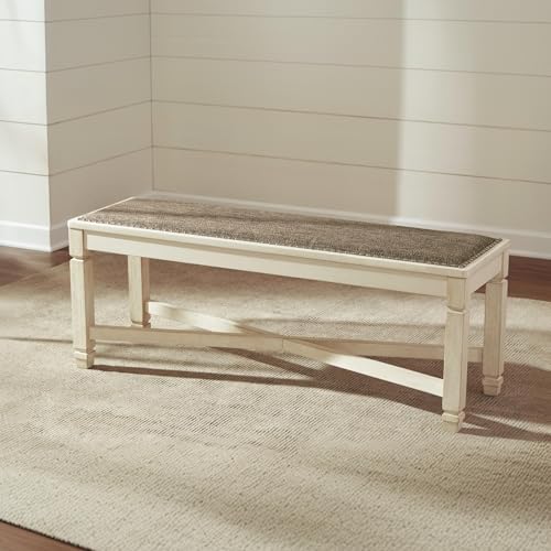 Signature Design by Ashley Bolanburg Upholstered Dining Bench, 50", White - image 2
