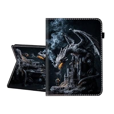 CICPLKSE Case for Samsung Galaxy Tab S5e 10.5 2019 Model SM-T720/T725/T727,Premium PU Leather Cover with Auto Sleep Wake,Dragon and Castle