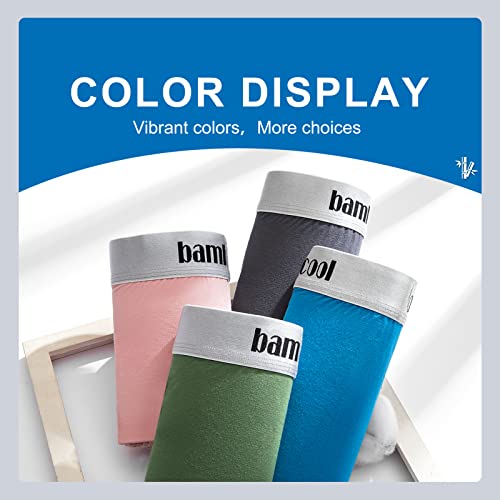 Bamboo Cool Mens Underwear Boxer Briefs Soft Comfort Bamboo Underwear With Fly Moisture Wicking Trunks For Men 4 Pack #TOP5