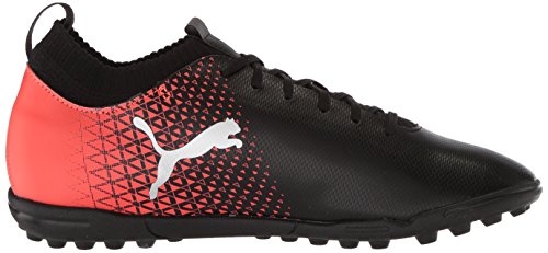 PUMA Puma Men's Evoknit FTB Turf Trainer Soccer-Shoe, Black Silver-red Blast, 10.5 M US