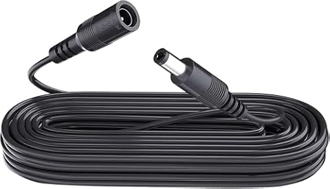 Kabel przedłużający 3 m DC 3 m, przedłużacz zasilacza DC 12 V, 5,5 mm x 2,1 mm, do kamery bezpieczeństwa CCTV, routera, taśmy LED, drukarki i innych, czarny