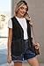 Dokotoo Womens Corduroy Military Vests Outerwear 2025 Spring Button-Down Lightweight Waistcoat Sleeveless Jacket Summer Outfits Casual Vest with Pockets,Black Large