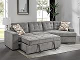 THSUPER 122'' Oversized Sectional Sleeper Sofa Couch...