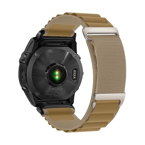 �ɓK������Garmin Tactix 8/Fenix 8/7/6/5x�ʋC���i�C�������[�v���v�x���g�v�����O��(Khaki-01,26mm)