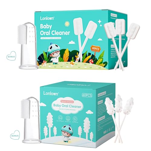 Image of Lonlown 120PCS Baby Tongue Cleaner Newborn Tongue Cleaner for Infants Baby Mouth Cleaner Newborn Baby Toothbrush Free 2PCS Finger Toothbrush