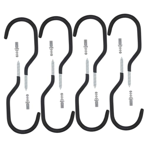 Tofficu 8個 自転車壁掛けフック 耐荷重カーボンスチール製 防滑コーティング ガレージ収納用 室内バイクハンガー 省スペース設置可能