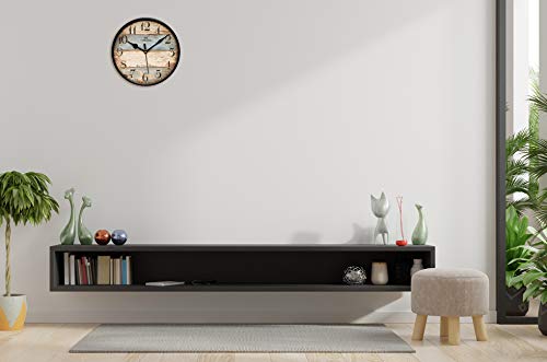Image of IIK COLLECTION Plastic Designer Analogue Sweep Silent (No Tic-Tic Sound) Quartz Movement Round Wall Clock for Home, Wall Clock for Living Room, Bedroom, (12 X 12-inch, 30 cm x 30 cm x 6 cm)