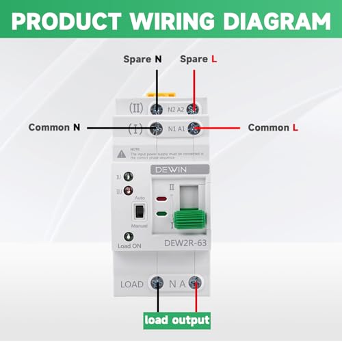 Automatischer Transferschalter, 2P 63A 220V ATS Switch G2R Automatischer Umschalter Double Power Automatischer Umschalter Automatic Transfer Switch