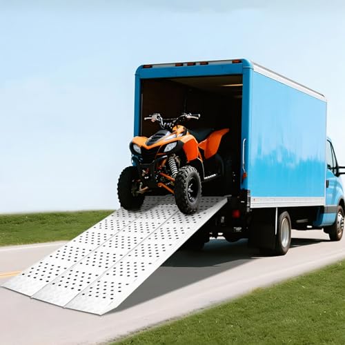 Rampa de aluminio plegable para motocicleta, 1500 lbs, 77" L x 54" W miniatura 1