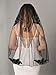 Heread Lace Bride Wedding Veil Black Short Fingertip Length Bridal Tulle Veils Hair Accessories for Women and Girls